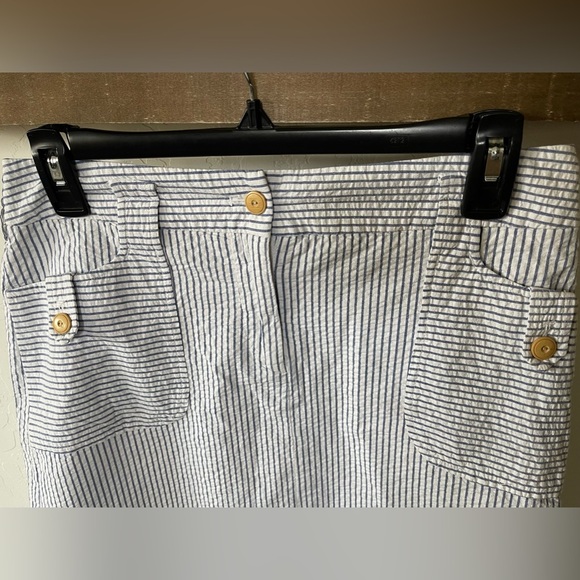 J. McLaughlin| Striped Cotton skirt, pastel blue & white•••nautical style 🫶🏻 - Picture 4 of 11